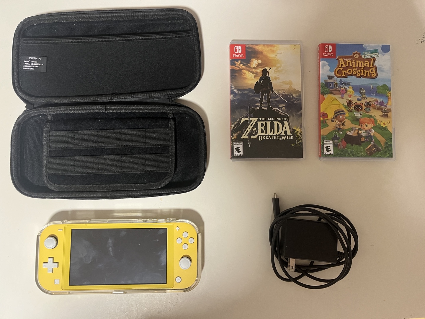 Nintendo Switch Lite with case and games