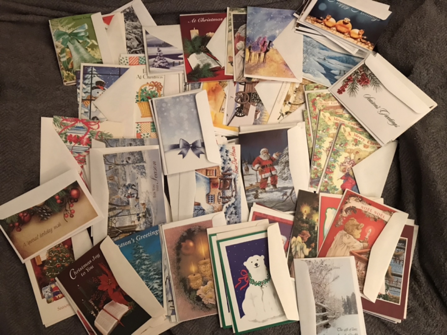 Tons of Christmas cards with envelopes