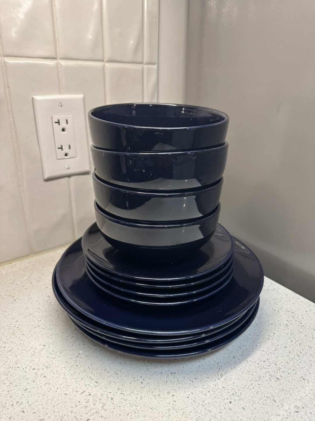 Mainstay Dinnerware Set (12piece blue color)