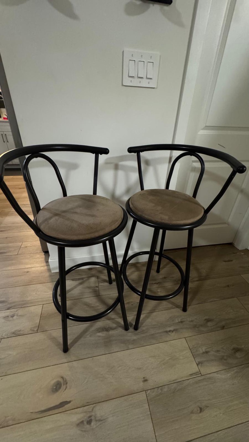 Pair of Black Bar Stools - photo 2