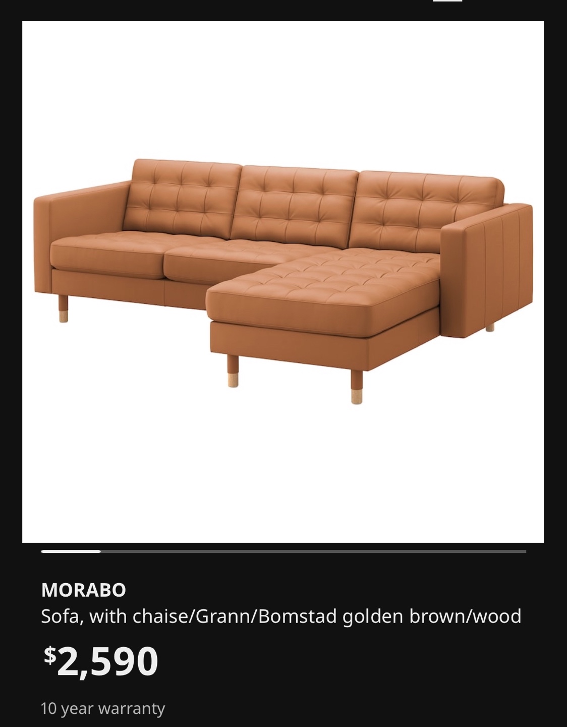 IKEA Morabo Sofa with Chaise