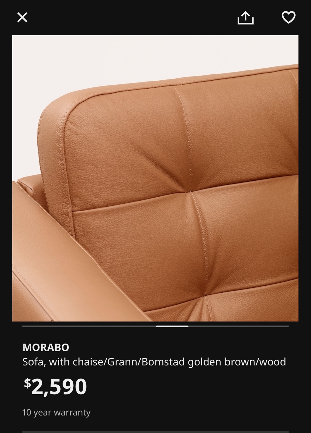 IKEA Morabo Sofa with Chaise - photo 4