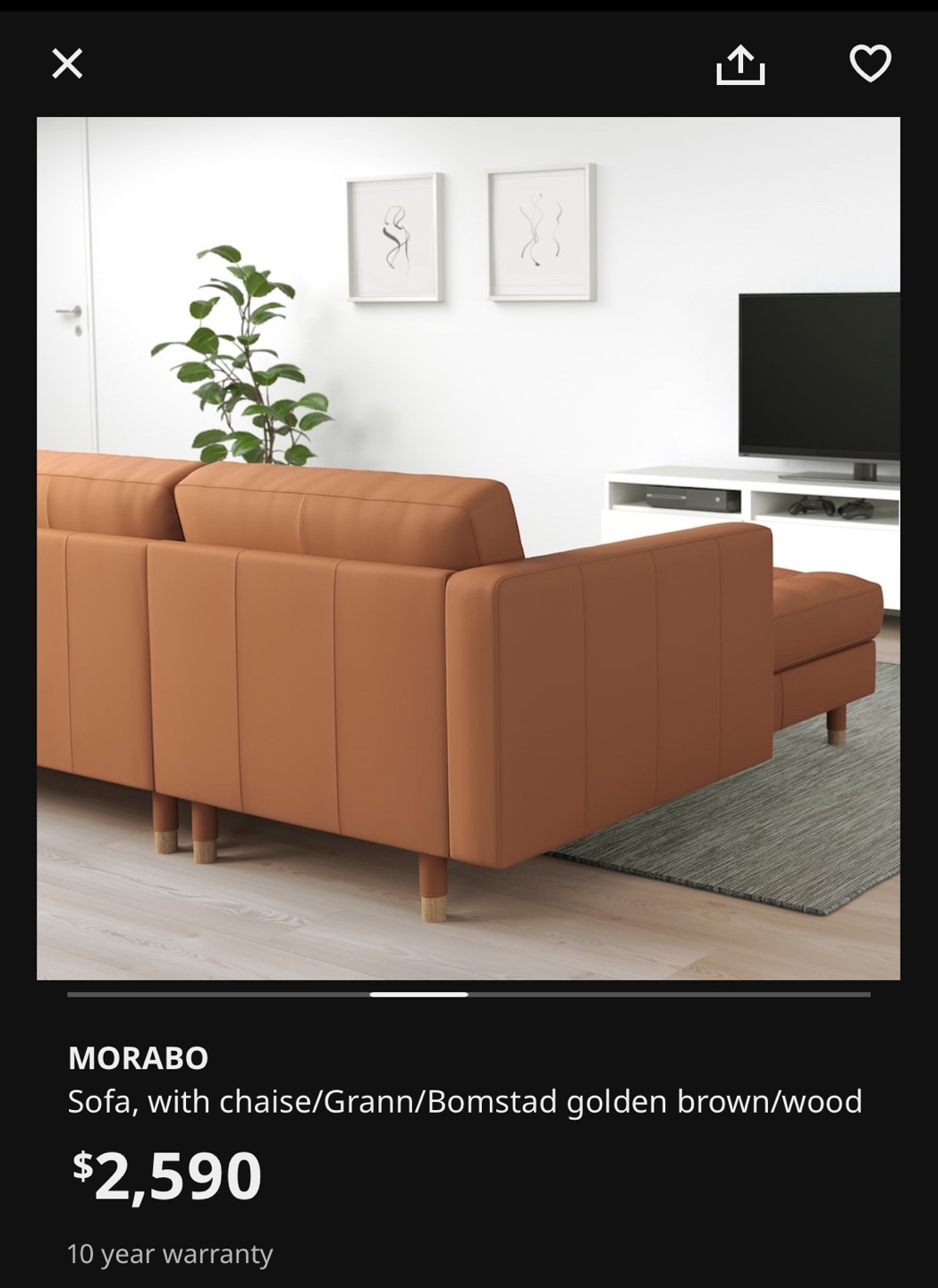 IKEA Morabo Sofa with Chaise - photo 3