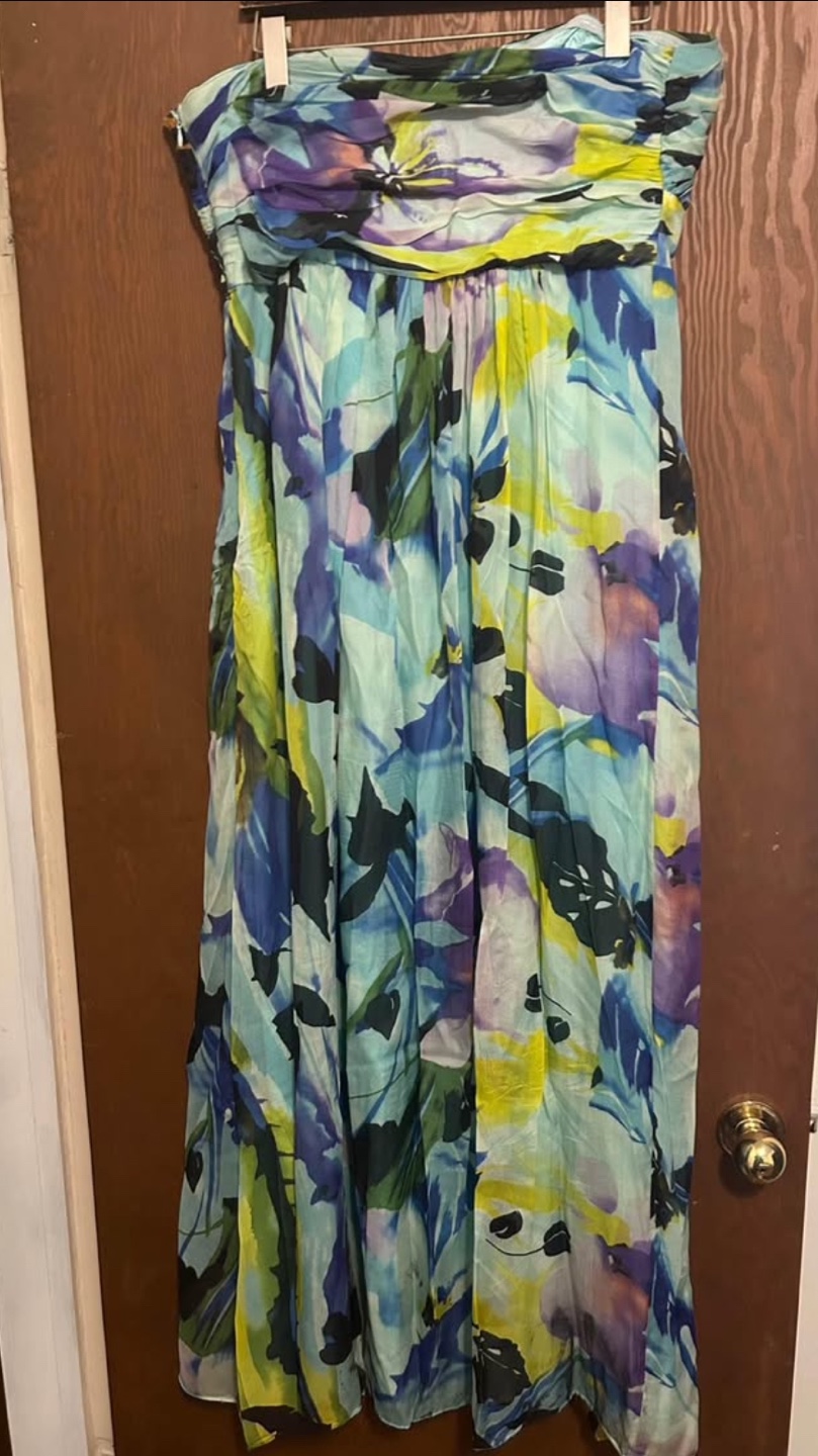 Strapless Floral Maxi Dress