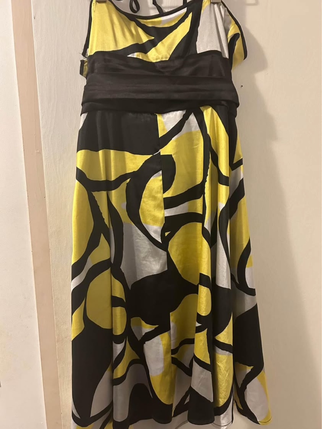 Yellow and Black Halter Dress
