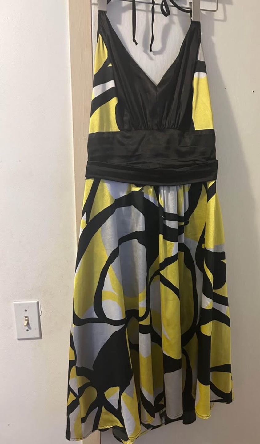 Yellow and Black Halter Dress - photo 2