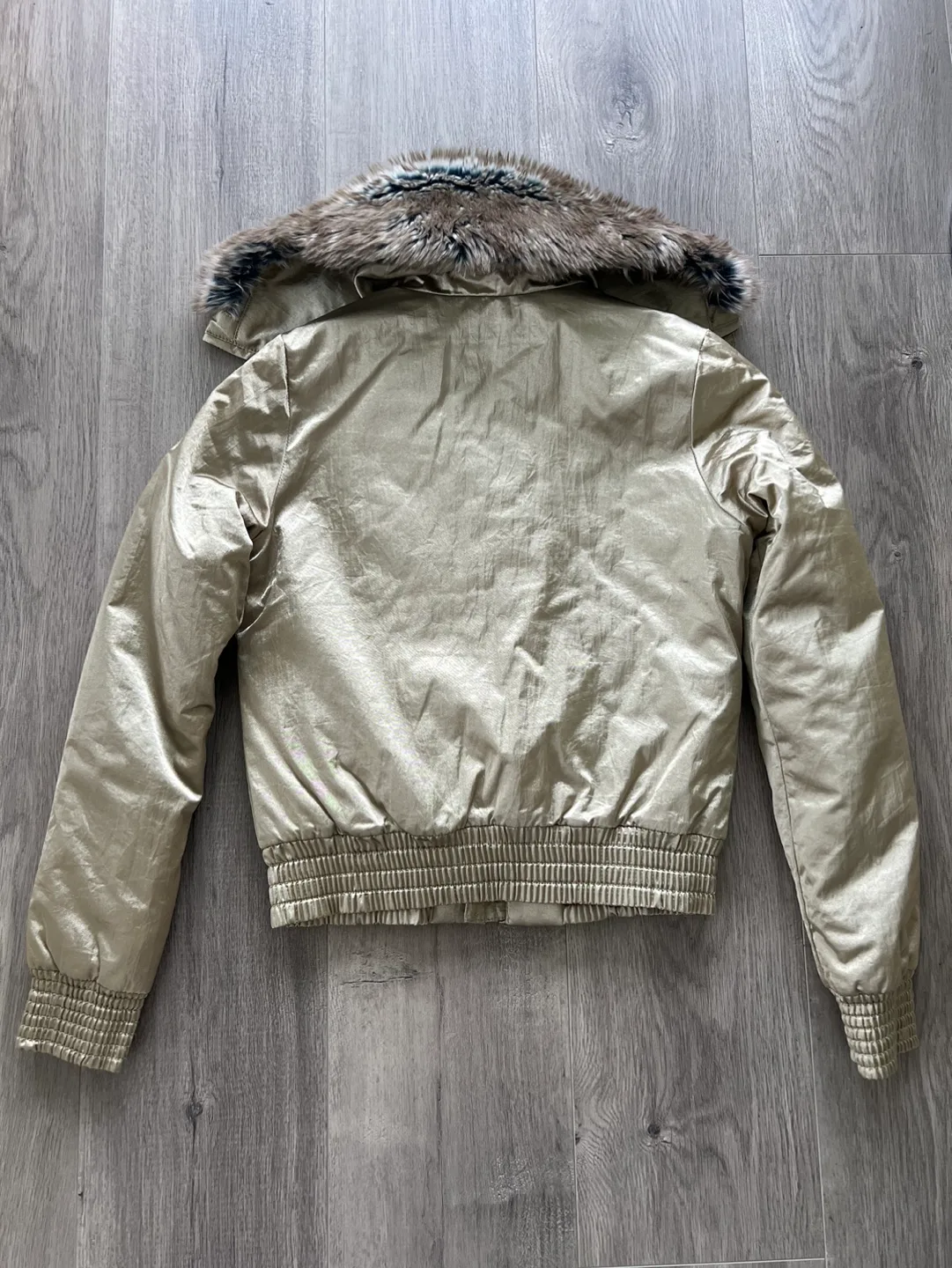 Miss Sixty Junior Gold Faux Fur Bomber Jacket image indicator(9)