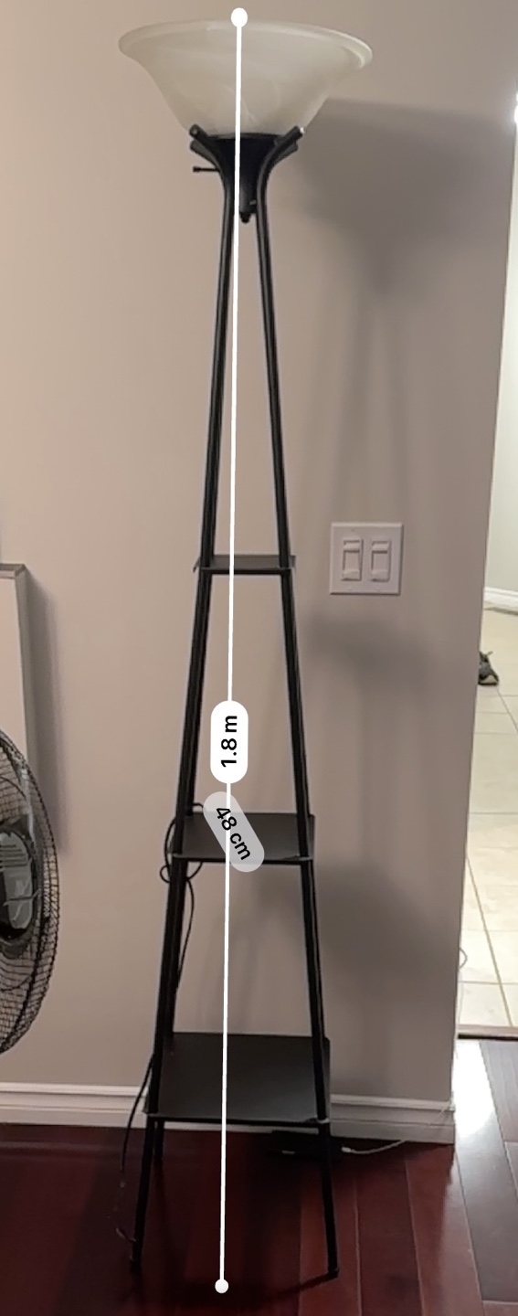 Black Floor Lamp with Shelves - photo 2