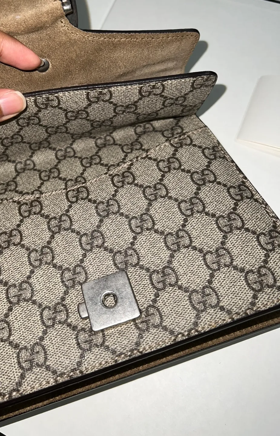 Authentic Gucci Dionysus GG Supreme Mini Bag image indicator(3)