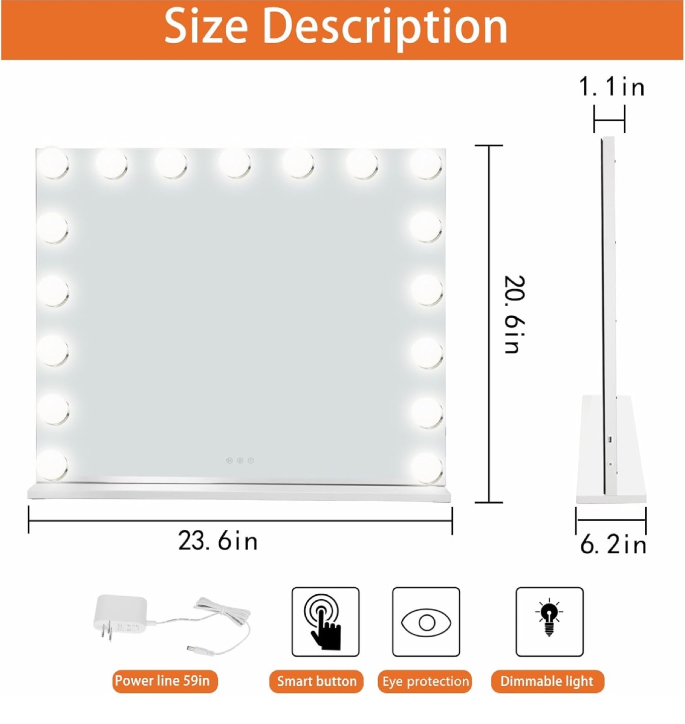 Hollywood Vanity Makeup Mirror with Lights