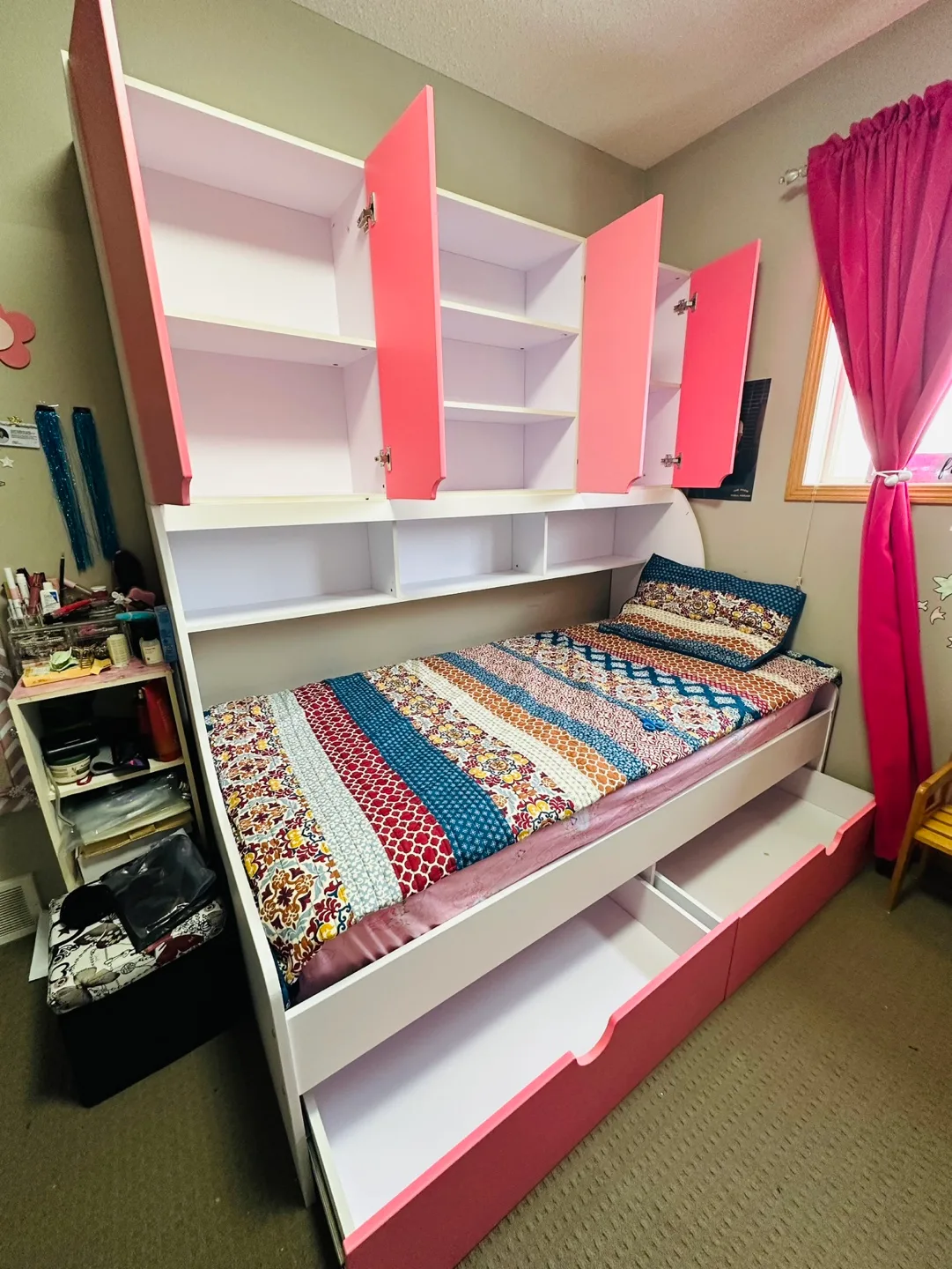 Price Reduced Twin Bed Frame with bookshelf and lots of storage. image indicator(3)