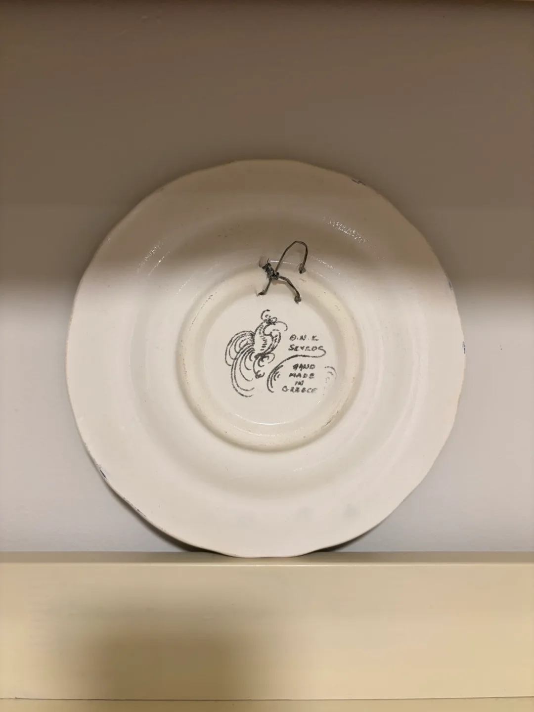 Vintage Hand-Painted in Greece Ceramic Plate image indicator(2)