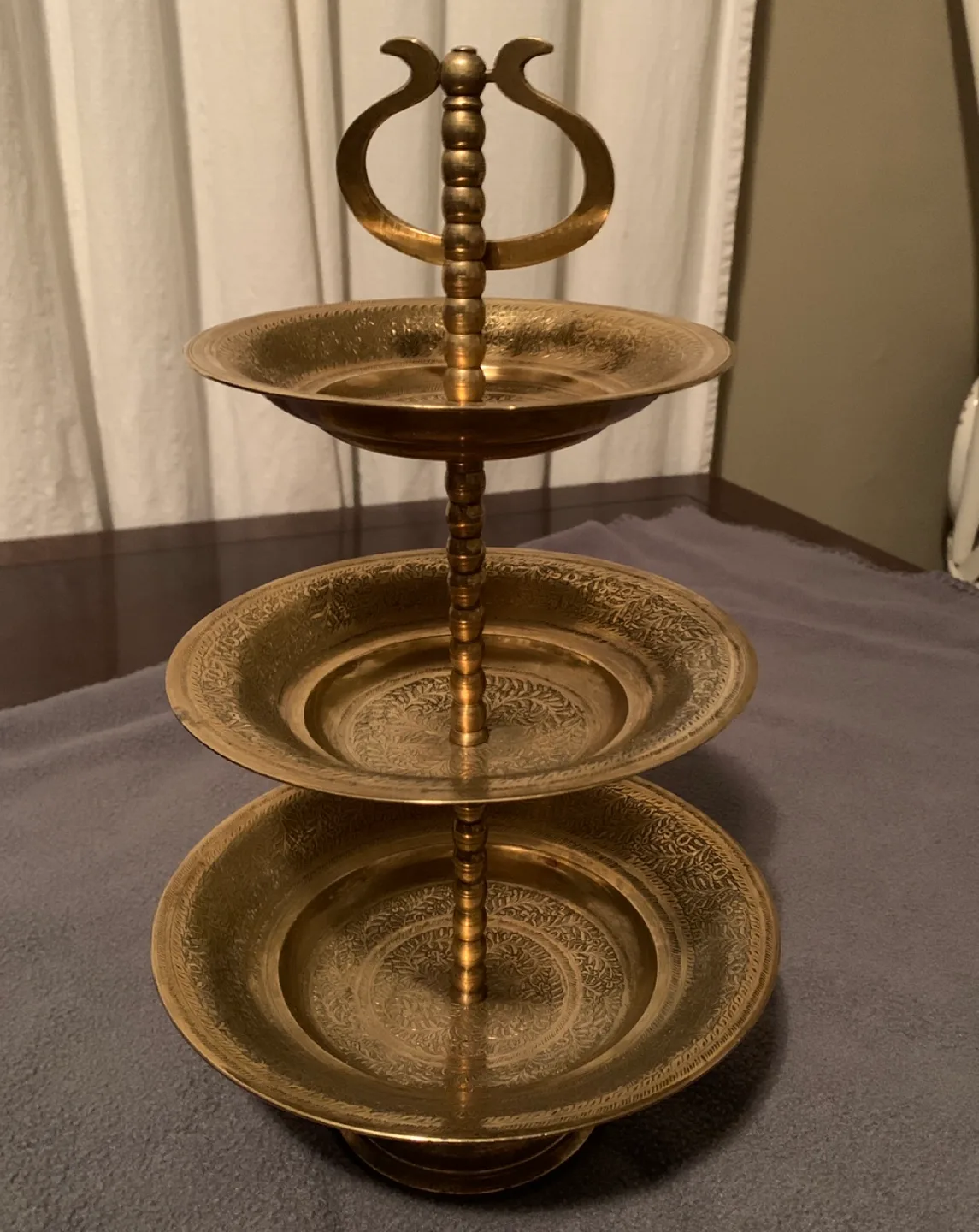 Brass Three Tier Serving Stand thumbnail