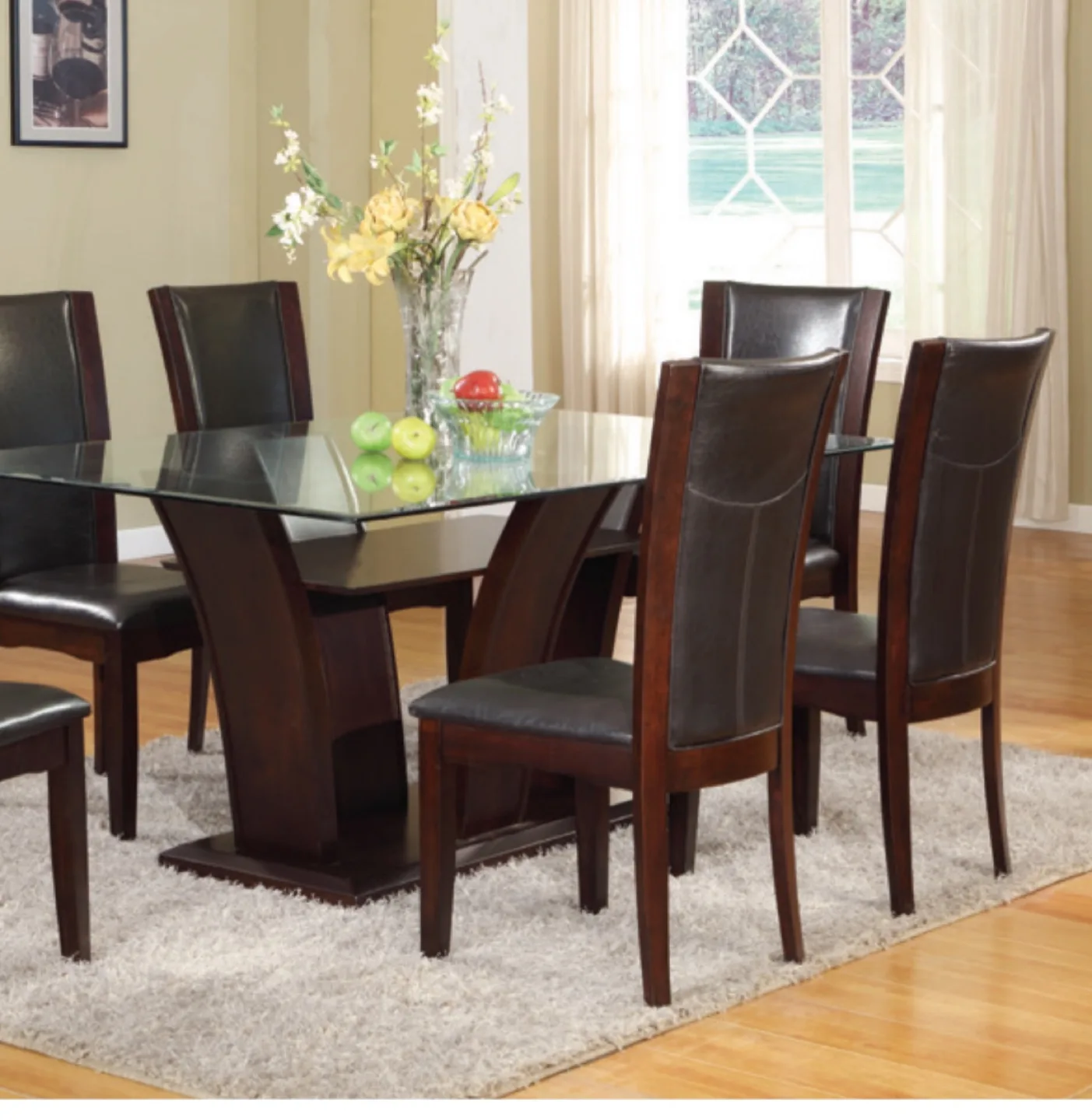 Brand new chair in dark color brown with dark cherry wood image indicator(2)