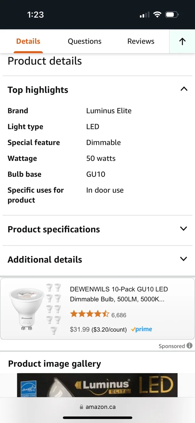 Luminus Elite GU10 LED Bulbs - 3 Pack - Dimmable image indicator(4)