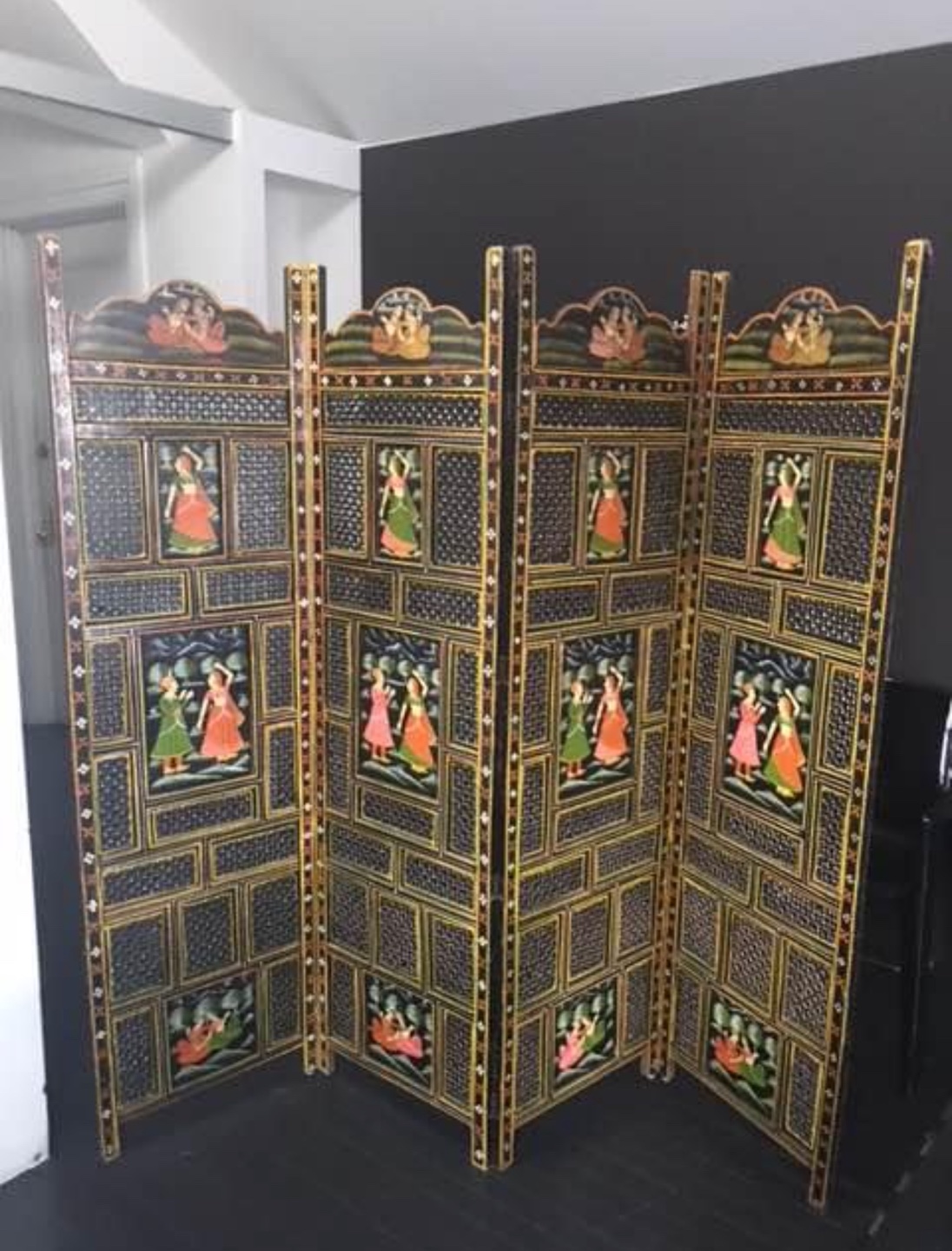 Four Panel Room Divider Folding Screen - photo 3
