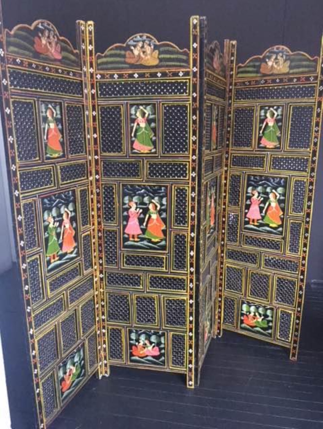 Four Panel Room Divider Folding Screen