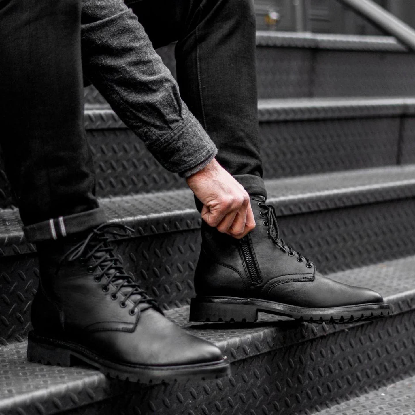 Thursday Boot Co. Black Stomper Leather Boots