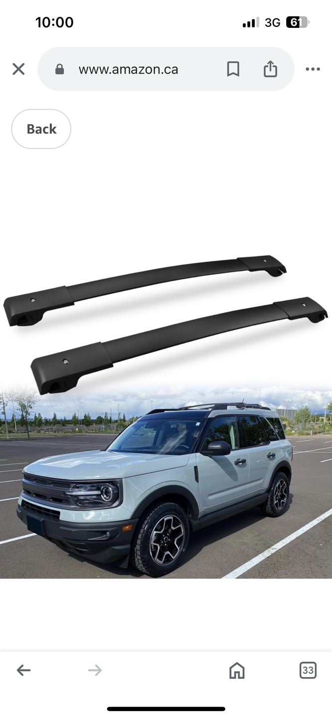 Roof Rack Crossbars for Ford Bronco Sport