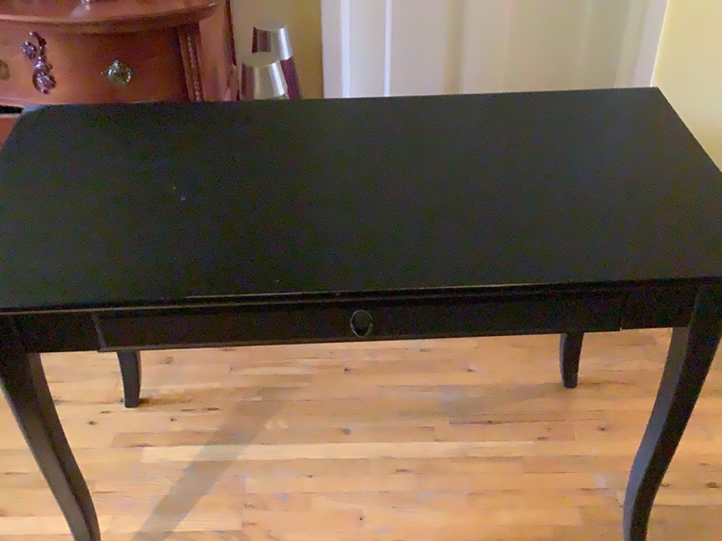 Black Desk with Drawer & Small black cabinet