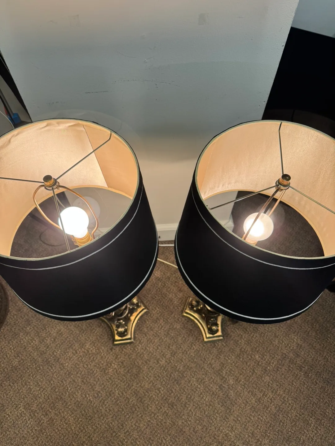 Pair of Crystal and Brass Table Lamps image indicator(3)
