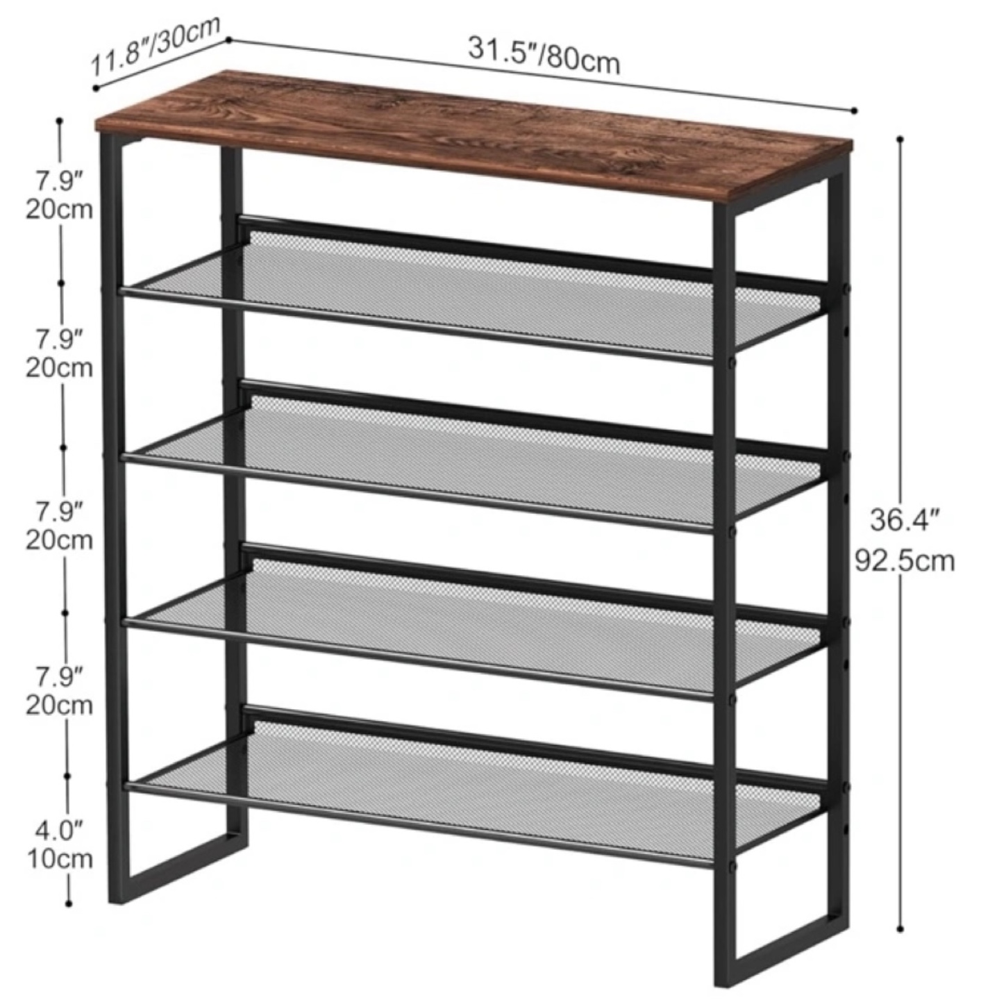 5-Tier Shoe Rack with Wood Top - photo 3