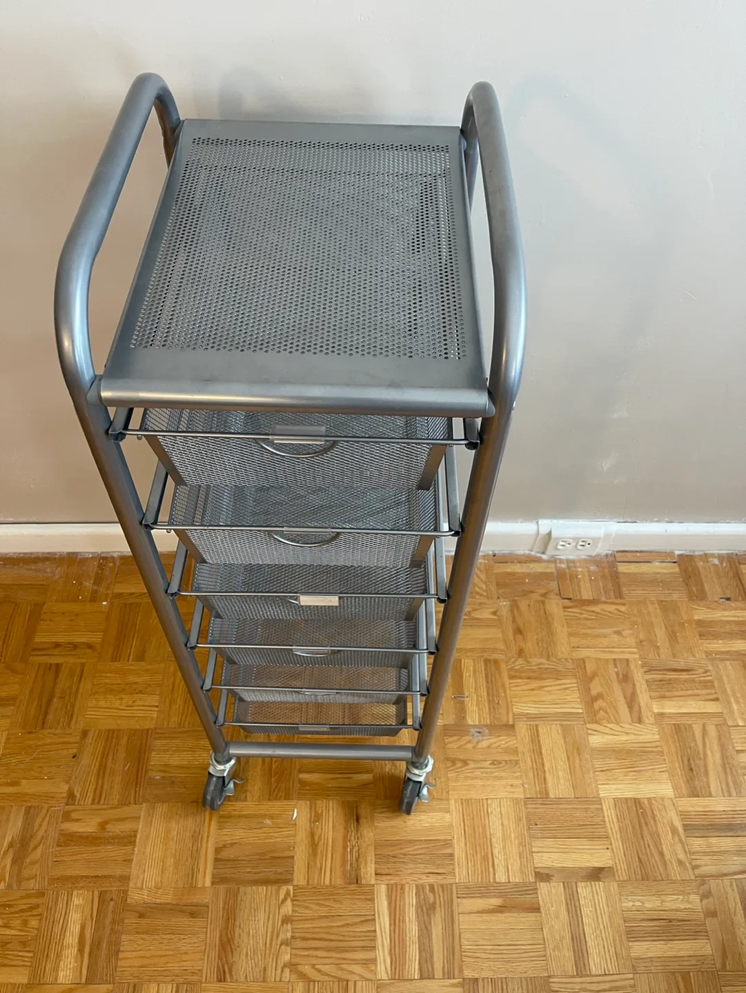 Metal Rolling Storage Cart with Five Drawers thumbnail