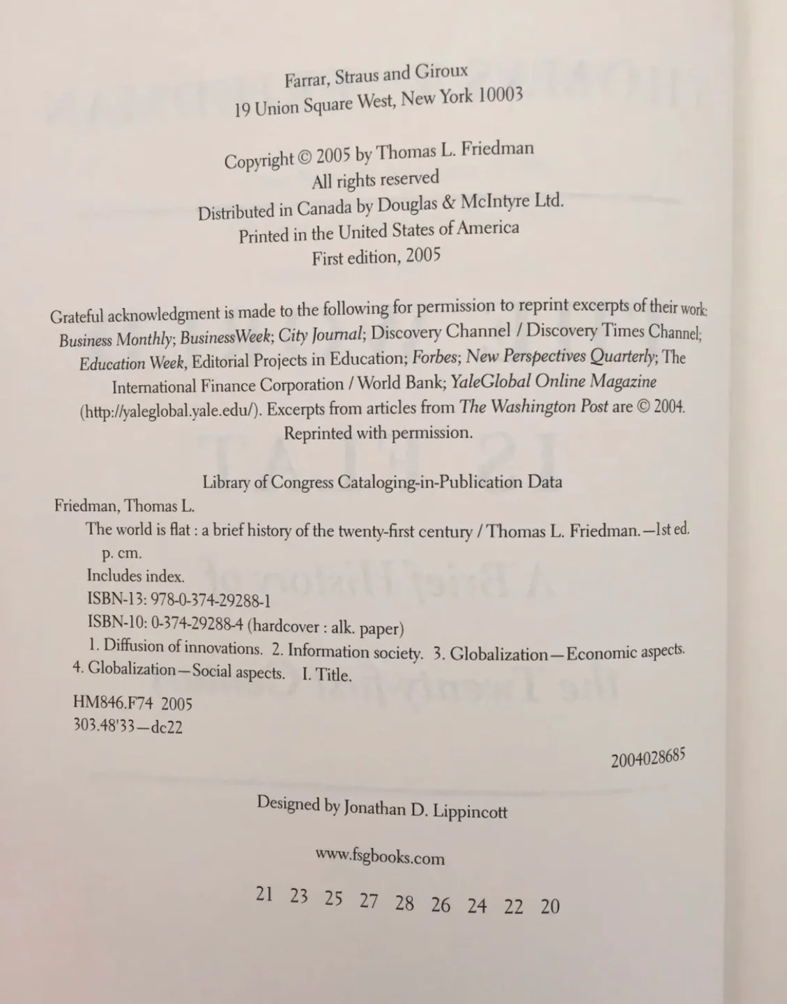 THE WORLD IS FLAT THOMAS L FRIEDMAN FIRST EDITION image indicator(3)