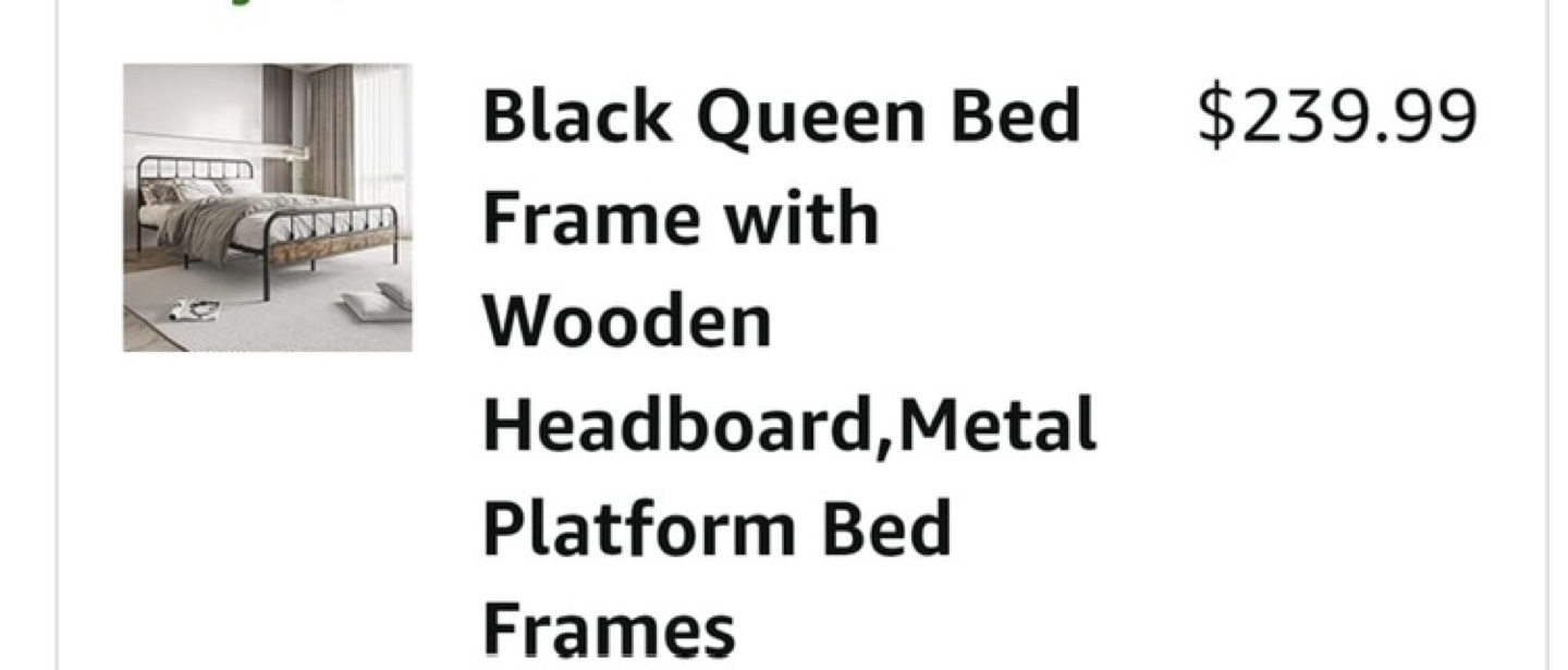 Queen Bed Frame with wooden headboard - photo 3