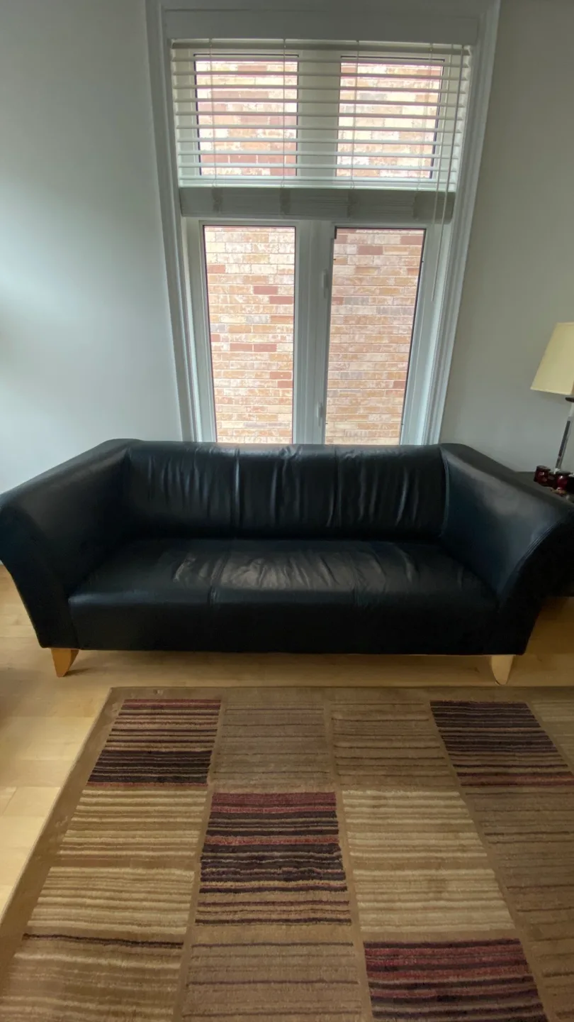 Black Leather Sofa (Loveseat) image indicator(4)