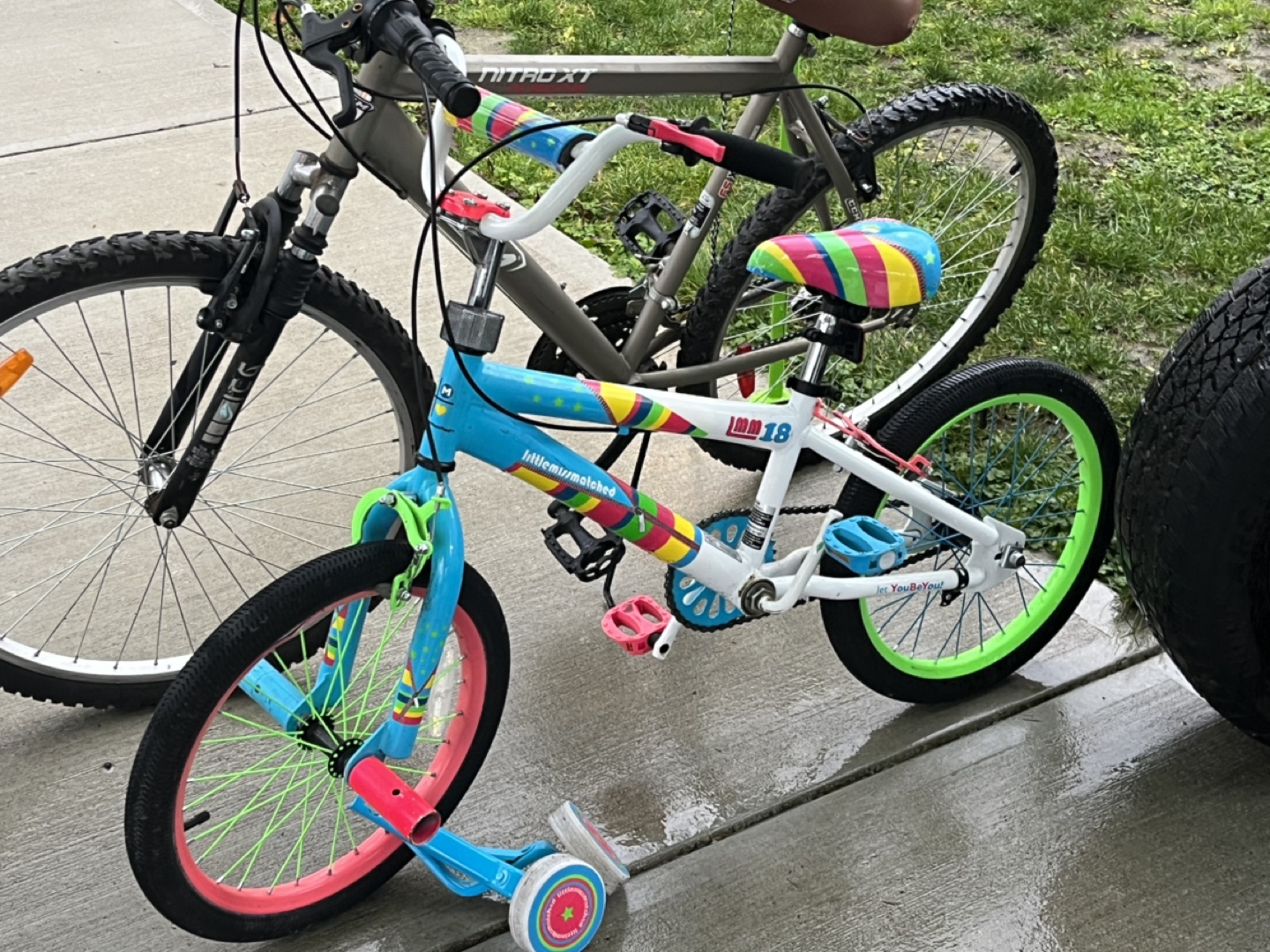Little MissMatched 18 inch girls bike