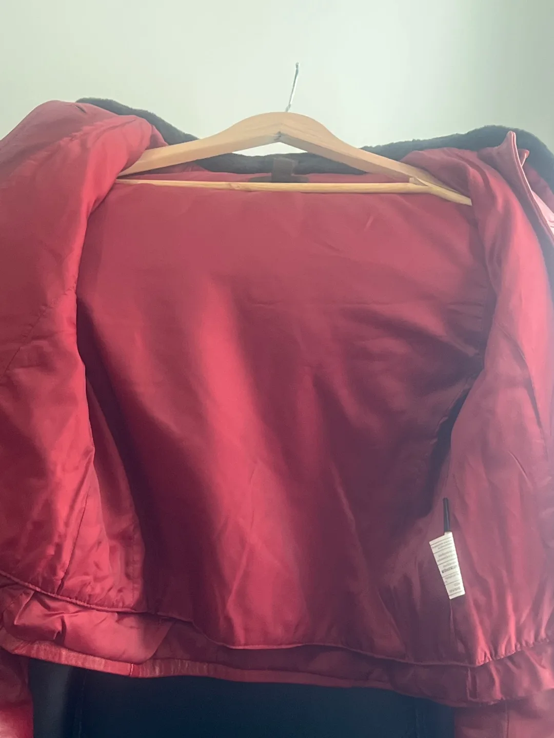 Danier Red Leather Jacket with Fur Collar and cuffs image indicator(4)