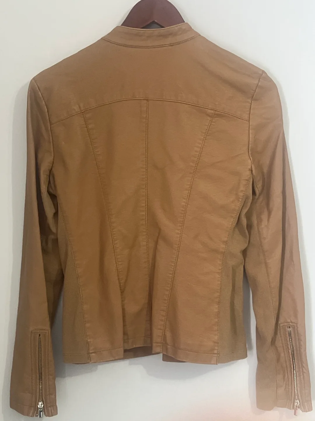Express Tan Leather Jacket image indicator(2)