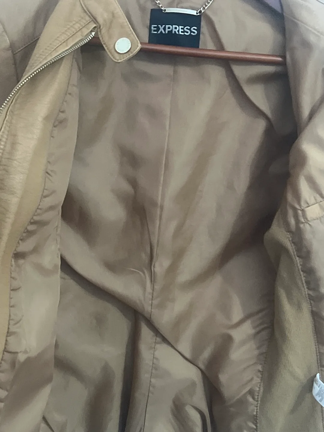 Express Tan Leather Jacket image indicator(5)