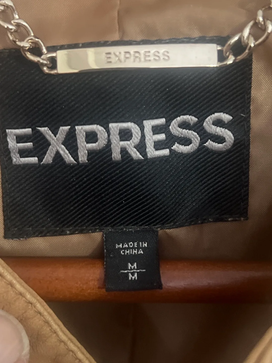 Express Tan Leather Jacket image indicator(4)