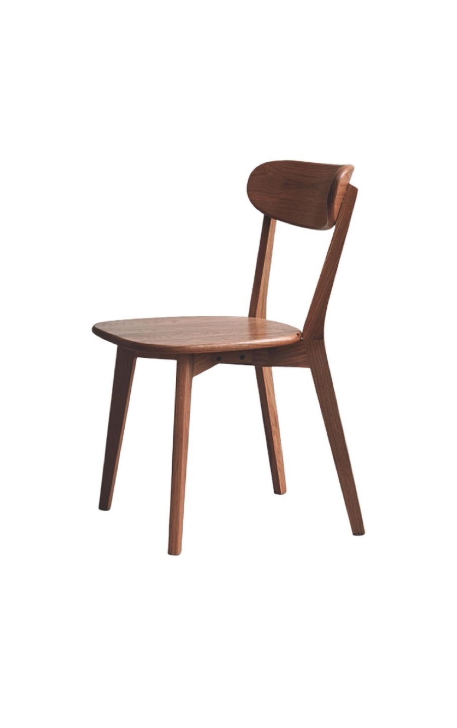 Vadisun 100% Solid Oak  with Curved Backrest Walnut