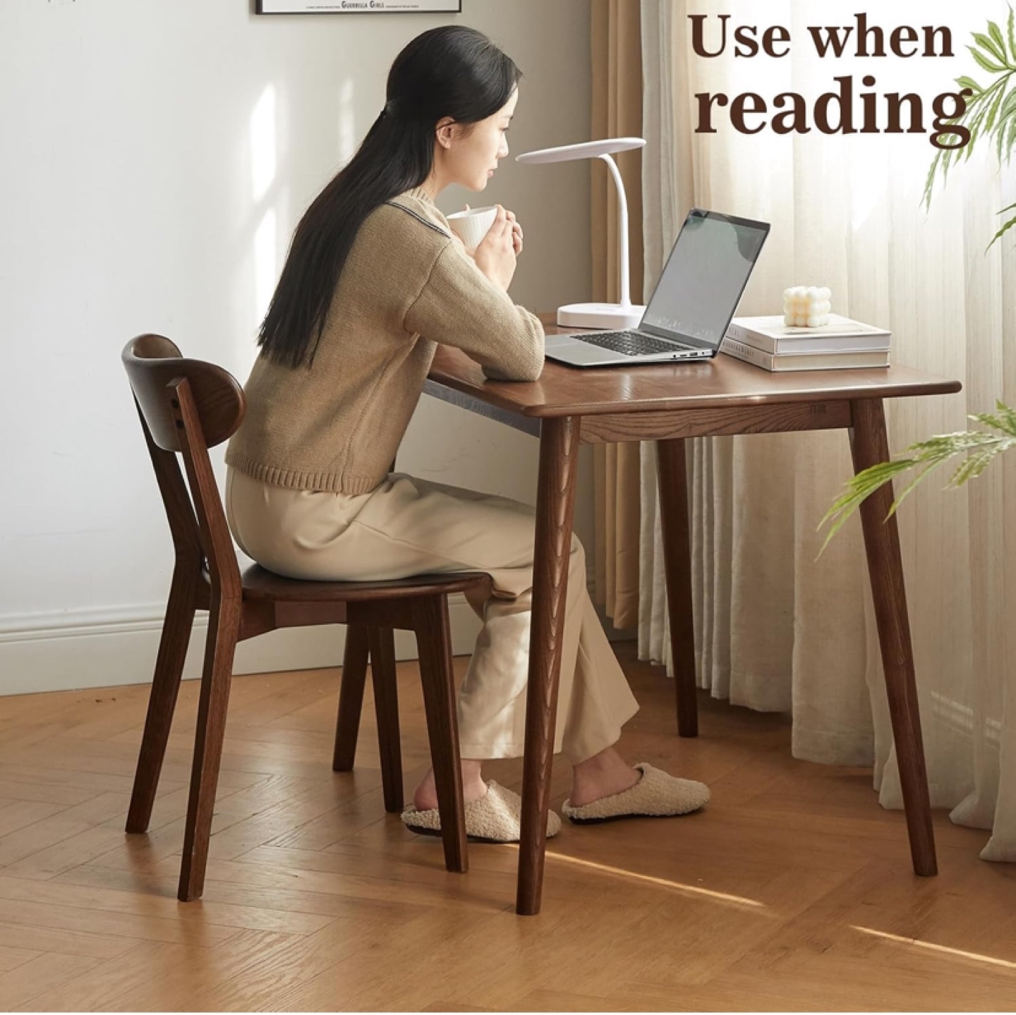 Vadisun 100% Solid Oak  with Curved Backrest Walnut - photo 2