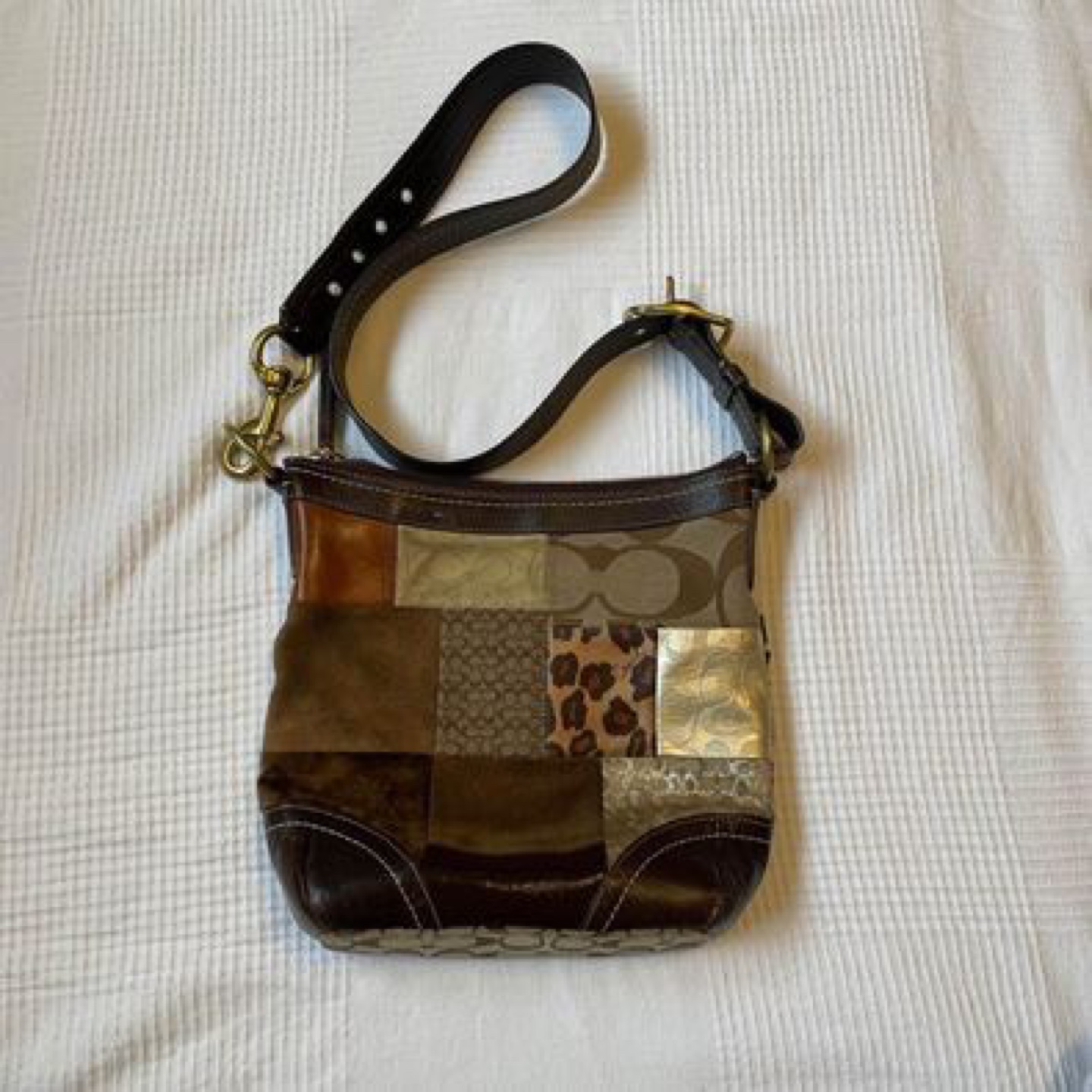 Vintage Coach Patchwork Shoulder Bag