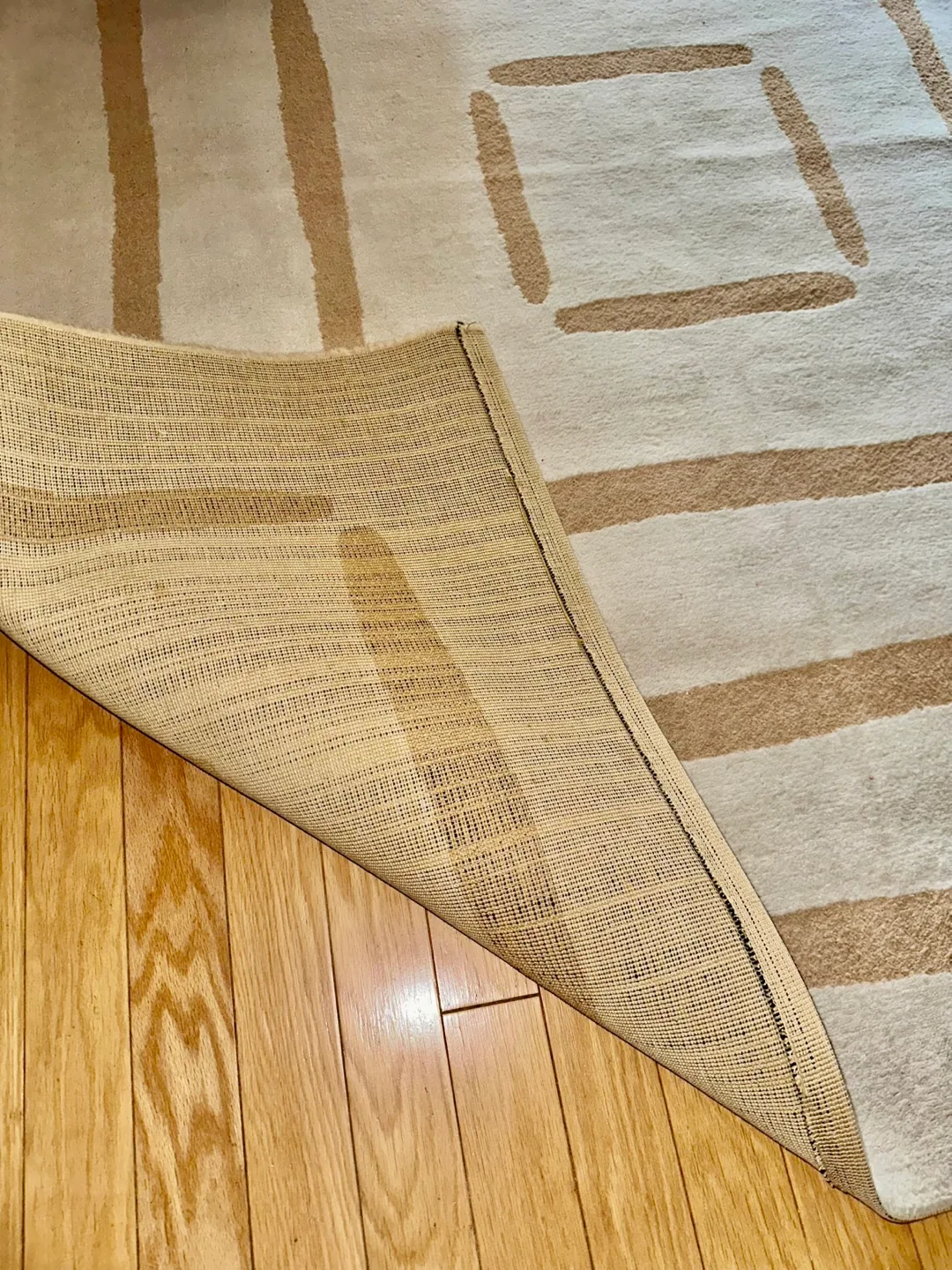 Large Area Rug, Beige and White image indicator(3)