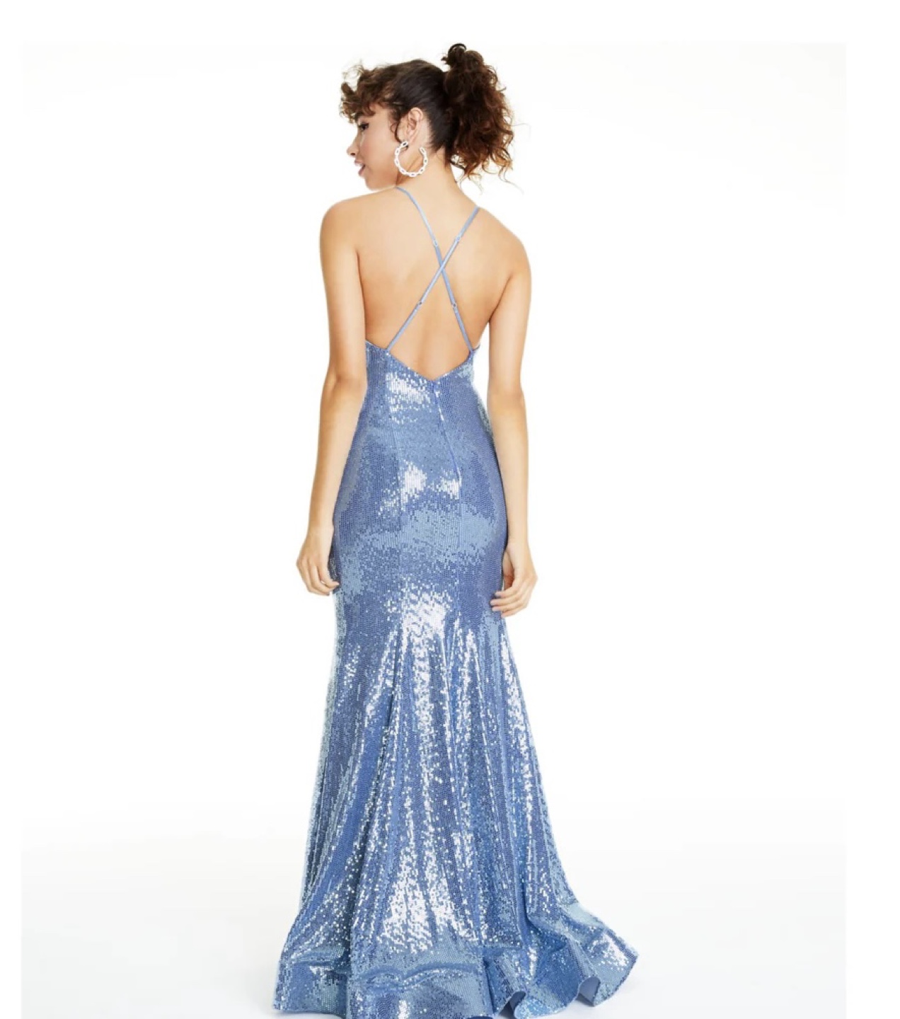 City Studio Light Blue Sequin Mermaid Dress - photo 3