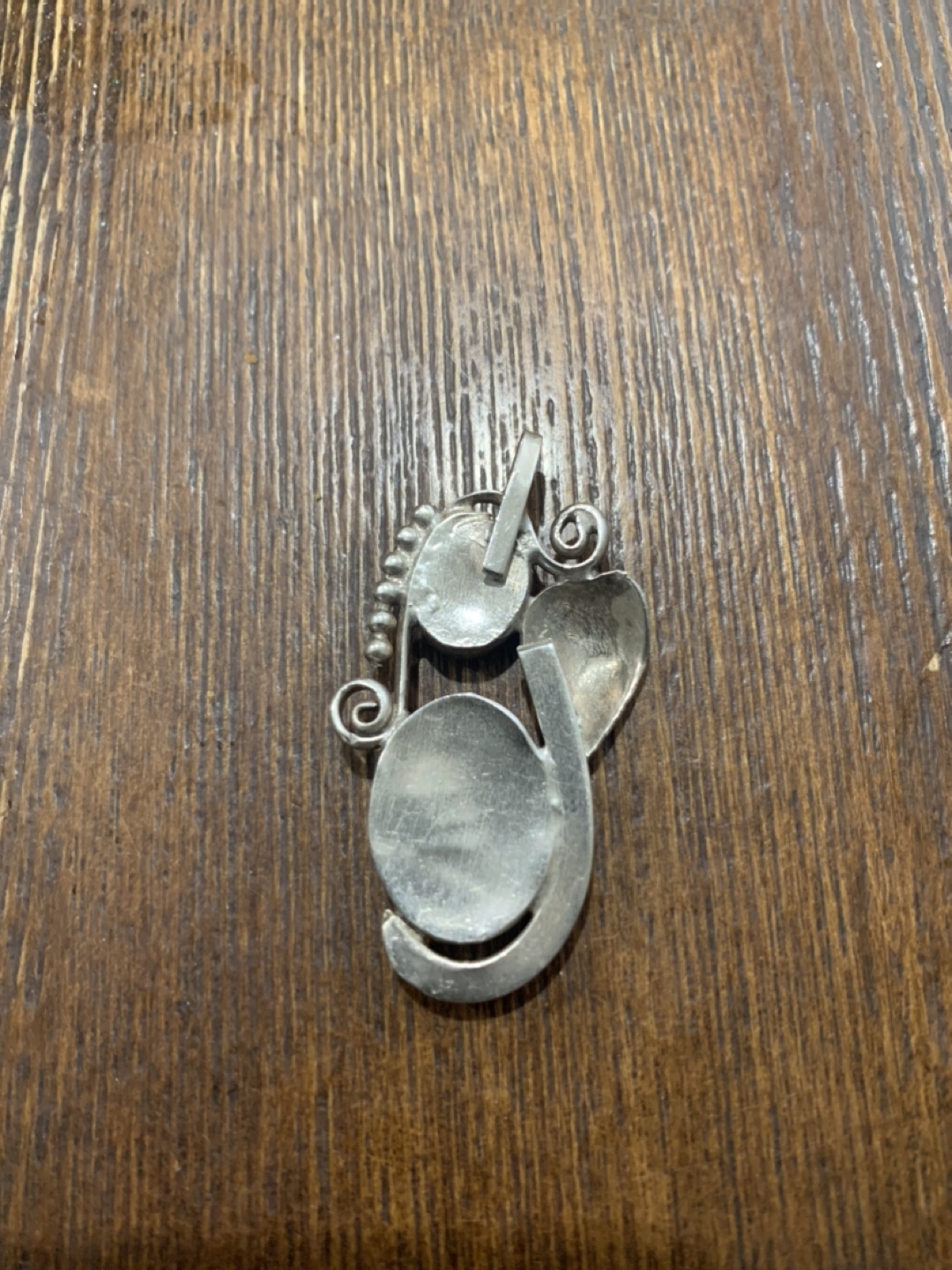 Vintage Silver & Mother of Pearl Pendant - photo 3