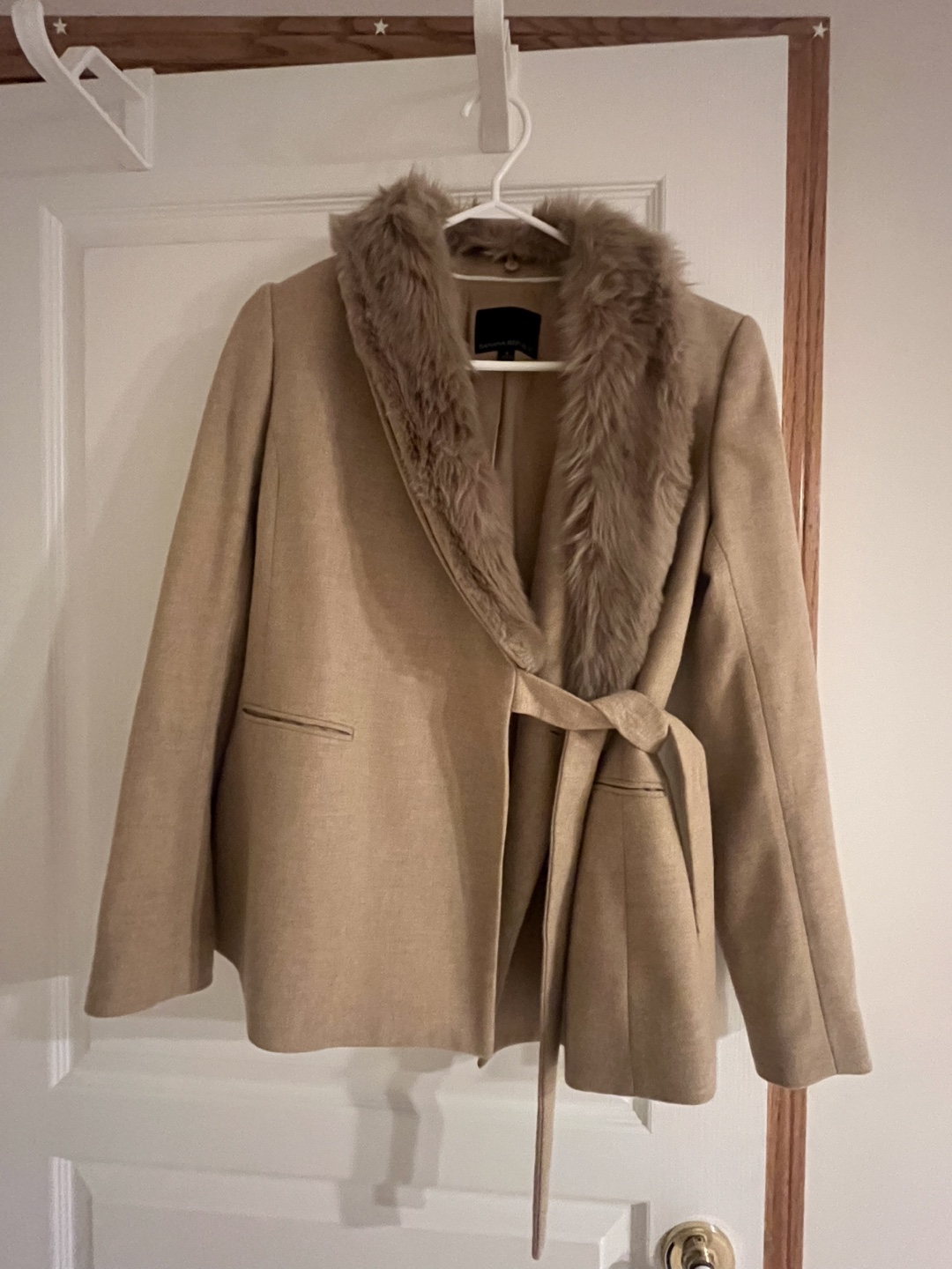 Banana Republic Light Brown Faux Fur Collar Jacket