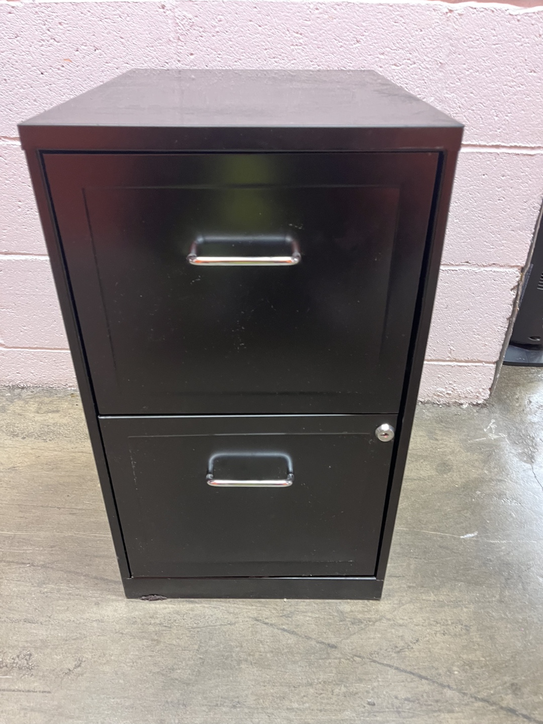Black Metal 2 Drawer File Cabinet
