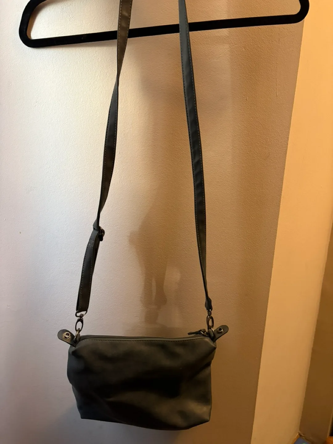 BlueGrey Faux Suede Crossbody Bag image indicator(2)