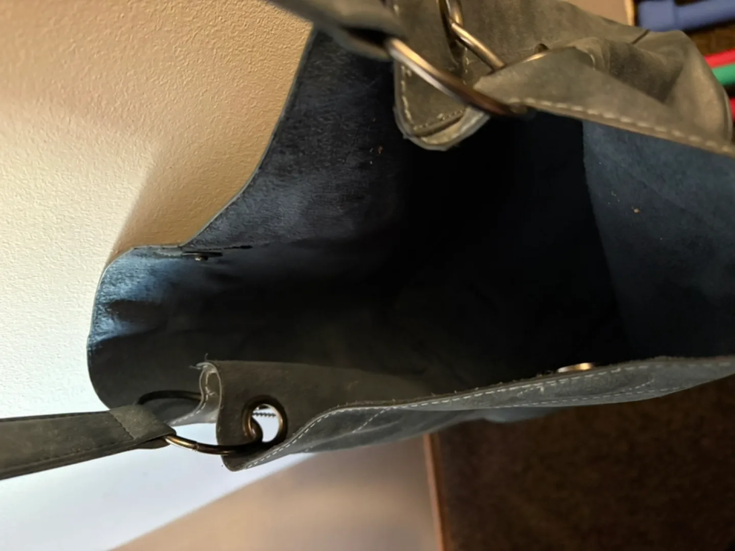 BlueGrey Faux Suede Crossbody Bag image indicator(3)