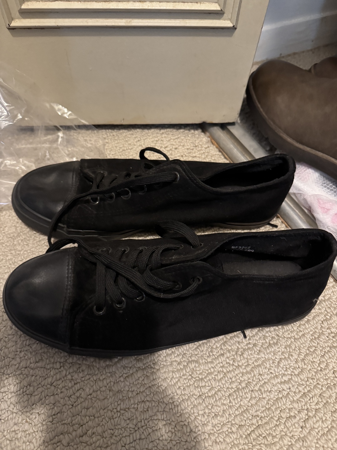 Black Canvas Low Top Sneakers