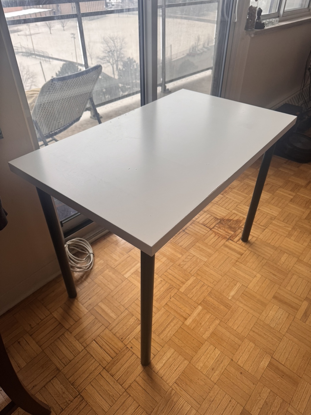 White Desk with Black Legs