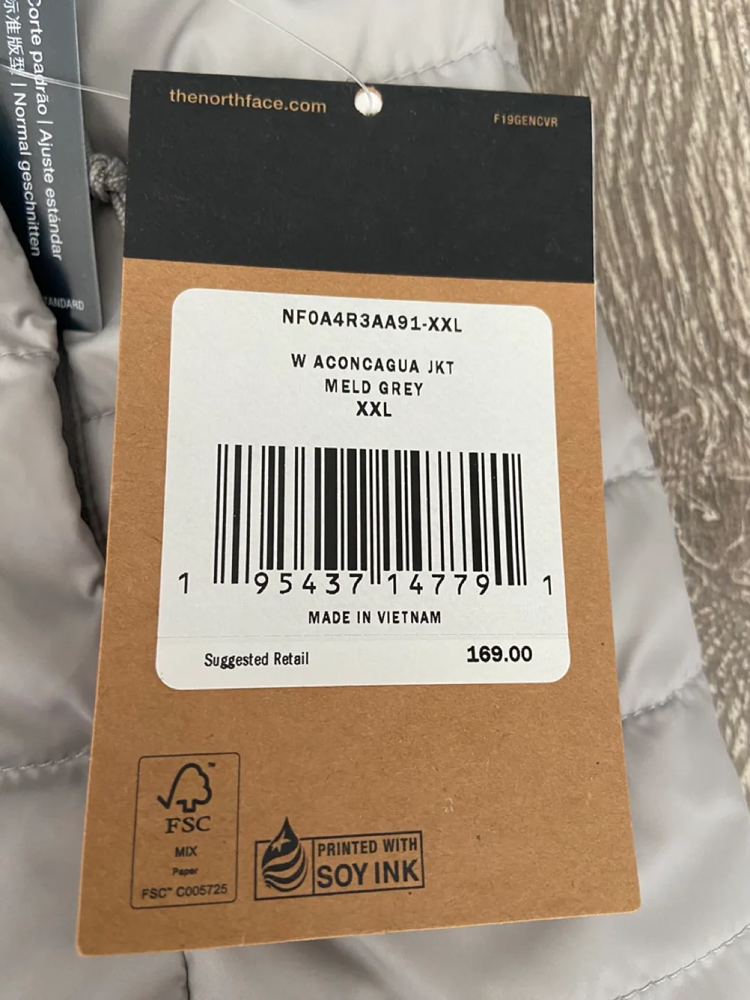 BNWT The North Face Aconcagua Jacket - Grey - XXL image indicator(3)