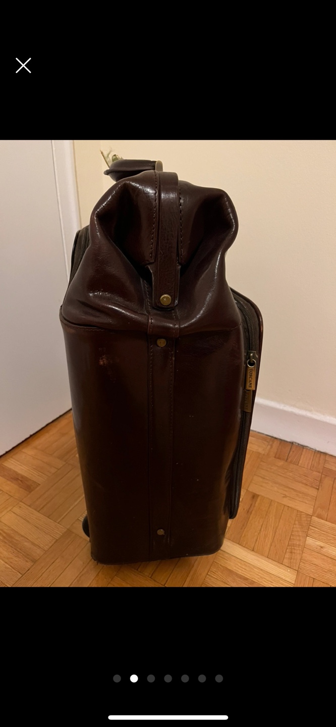 Vintage Rolling Leather Suitcase - photo 2
