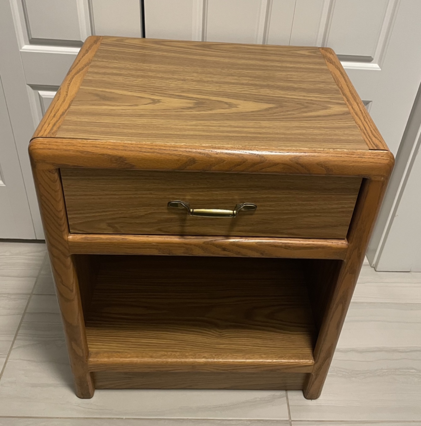 Wooden Nightstand with Drawer - photo 2